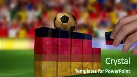  Presentation with flag - Presentation theme consisting of hand building wall of germany background and a tawny brown colored foreground