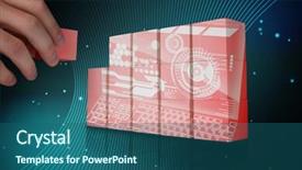  Presentation with green building - Presentation theme with hand building wall showing futuristic black and green background background and a ocean colored foreground