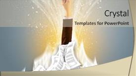  Presentation with pile - Audience pleasing theme consisting of hand buried in document pile backdrop and a  colored foreground