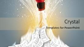  Presentation with pile - PPT layouts with hand buried in document pile background and a  colored foreground