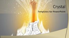  Presentation with hand hygiene in hospital - Presentation theme having hand buried in document pile background and a  colored foreground