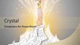  Presentation with private confidential document stamp classified - Slide set with hand buried in document pile background and a lemonade colored foreground