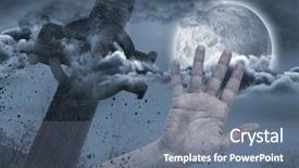  Presentation with celtic cross - Amazing slide set having hand by side of celtic backdrop and a gray colored foreground