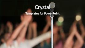  Presentation with stage - Theme having hand clap - microphone on stage background and a black colored foreground