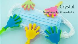  Presentation with respiratory - PPT layouts having hand-clap-toy-plastic-toy background and a sky blue colored foreground