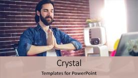  Presentation with yoga - Colorful presentation theme enhanced with hand clasped doing yoga backdrop and a soft green colored foreground