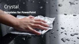  Presentation with wipe - PPT theme enhanced with hand-clean-cleaning-liquid-water background and a dark gray colored foreground