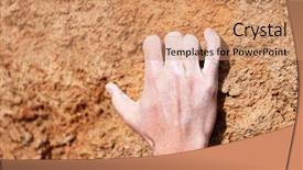  Presentation with rock climbing - Amazing presentation design having hand closeup grip during rock backdrop and a coral colored foreground