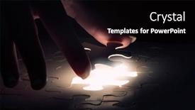 Presentation with connecting - PPT theme consisting of hand-connecting-missing-jigsaw-glowing background and a black colored foreground