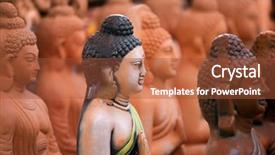  Presentation with buddha - Slide set consisting of hand crafted clay buddha idols background and a red colored foreground