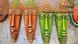  Presentation with masks - Theme having hand crafted masks of india background and a coral colored foreground