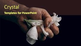  Presentation with aggression - Presentation design featuring hand-crumpling-white-fragile-flower background and a tawny brown colored foreground