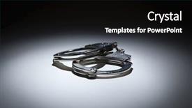  Presentation with laser light colorful abstract - Audience pleasing PPT theme consisting of abstract pair of handcuffs backdrop and a black colored foreground