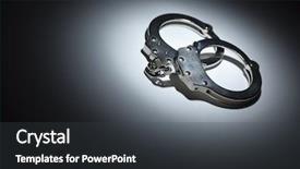  Presentation with abstract light - Presentation design with abstract pair of handcuffs background and a dark gray colored foreground