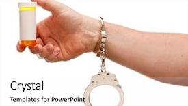  Presentation with antiseptic - Slides having antiseptic drugs - handcuffed man holding blank medicine background and a white colored foreground