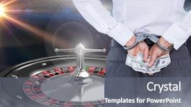  Presentation with roulette - Slide deck enhanced with hand cuffs with money background and a gray colored foreground