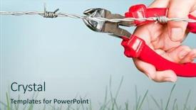  Presentation with freedom - Colorful slide set enhanced with hand cutting barbed wire backdrop and a lemonade colored foreground