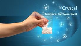  Presentation with plastic bag - Audience pleasing slide deck consisting of hand delivers colorful pills in small plastic bag with medicine concept backdrop and a ocean colored foreground