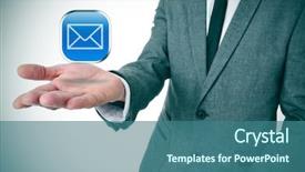  Presentation with anatomy lungs icon of lung - Colorful presentation theme enhanced with hand depicting the instant messaging backdrop and a ocean colored foreground