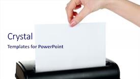  Presentation with shredder - Audience pleasing slide set consisting of hand destroying sheet of paper backdrop and a sky blue colored foreground