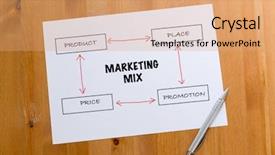  Presentation with marketing mix loyalty - Amazing slide set having hand draft of marketing mix backdrop and a coral colored foreground