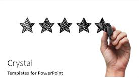  Presentation with evaluation - PPT theme enhanced with hand-draw-a-five-star background and a white colored foreground