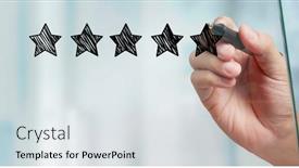  Presentation with five star - Beautiful presentation theme featuring hand-draw-a-five-star backdrop and a sky blue colored foreground