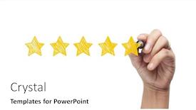  Presentation with five star - Theme featuring hand-draw-a-five-star background and a white colored foreground