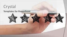  Presentation with evaluation - Amazing presentation theme having hand-draw-a-five-star backdrop and a white colored foreground