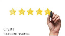 Presentation with five star - Beautiful presentation design featuring hand-draw-a-five-star backdrop and a white colored foreground