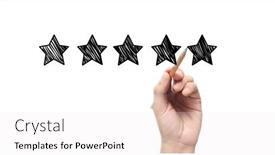  Presentation with evaluation - Presentation theme featuring hand-draw-a-five-star background and a white colored foreground