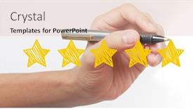  Presentation with five star - Amazing presentation design having hand-draw-a-five-star backdrop and a lemonade colored foreground