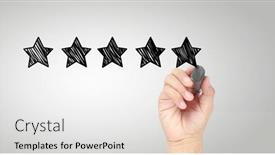  Presentation with five star - PPT theme with hand-draw-a-five-star background and a white colored foreground