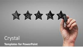  Presentation with evaluation - Slides featuring hand-draw-a-five-star background and a gray colored foreground