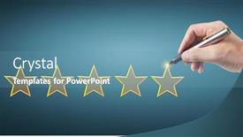  Presentation with five star - Beautiful presentation design featuring hand-draw-five-star-rating backdrop and a teal colored foreground