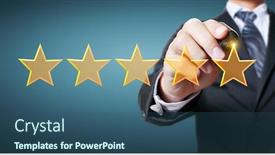  Presentation with five star - Presentation theme consisting of hand-draw-five-star-rating background and a ocean colored foreground