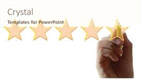  Presentation with five star - Audience pleasing PPT theme consisting of hand-draw-five-star-rating backdrop and a cream colored foreground