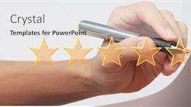  Presentation with evaluation - Beautiful PPT theme featuring hand-draw-five-star-rating backdrop and a white colored foreground