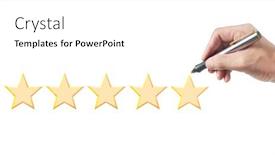  Presentation with evaluation - Colorful PPT layouts enhanced with hand-draw-five-star-rating backdrop and a white colored foreground