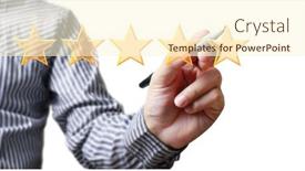  Presentation with evaluation - Audience pleasing PPT theme consisting of hand-draw-five-star-rating backdrop and a cream colored foreground