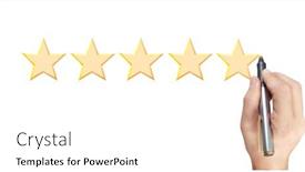  Presentation with five star - Slide set featuring hand-draw-five-star-rating background and a white colored foreground