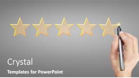  Presentation with five star - Colorful slide set enhanced with hand-draw-five-star-rating backdrop and a gray colored foreground