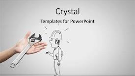  Presentation with funny - Amazing theme having hand draw pencil caricature backdrop and a light gray colored foreground