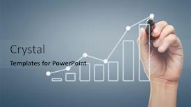  Presentation with growth chart - Amazing presentation theme having hand-drawing-a-chart-graph backdrop and a light blue colored foreground