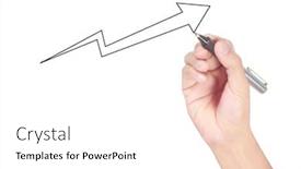  Presentation with growth chart - PPT theme having hand-drawing-a-chart-graph background and a white colored foreground