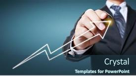  Presentation with growth chart - Slides having hand-drawing-a-chart-graph background and a ocean colored foreground