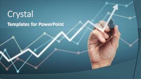  Presentation with growth chart - Beautiful PPT theme featuring hand-drawing-a-chart-graph backdrop and a teal colored foreground