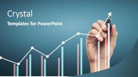  Presentation with growth chart - Amazing presentation design having hand-drawing-a-chart-graph backdrop and a teal colored foreground