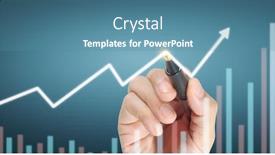 Presentation with growth chart - Presentation design enhanced with hand-drawing-a-chart-graph background and a teal colored foreground