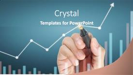  Presentation with growth chart - Beautiful theme featuring hand-drawing-a-chart-graph backdrop and a teal colored foreground